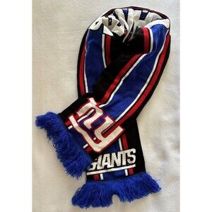 New York Giants NFL Knit Scarf Blue Red White Fringe Football Fan Gear